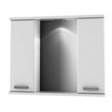 160 Шкаф зеркальный Гамма 700 (2 двери) белый