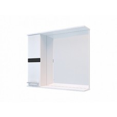 203 Зеркало-шкаф PROFLINE Лайн (1дверь слева+зеркало) 60см цвет Черный/Белый/Молочный глянец