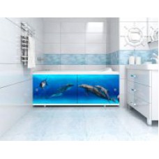 Экран для ванны 1500мм дельфины
