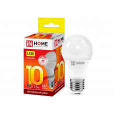 Лампа светодиодная IN HOME LED-A60-VC 10Вт 230В Е27 4000К 900Лм